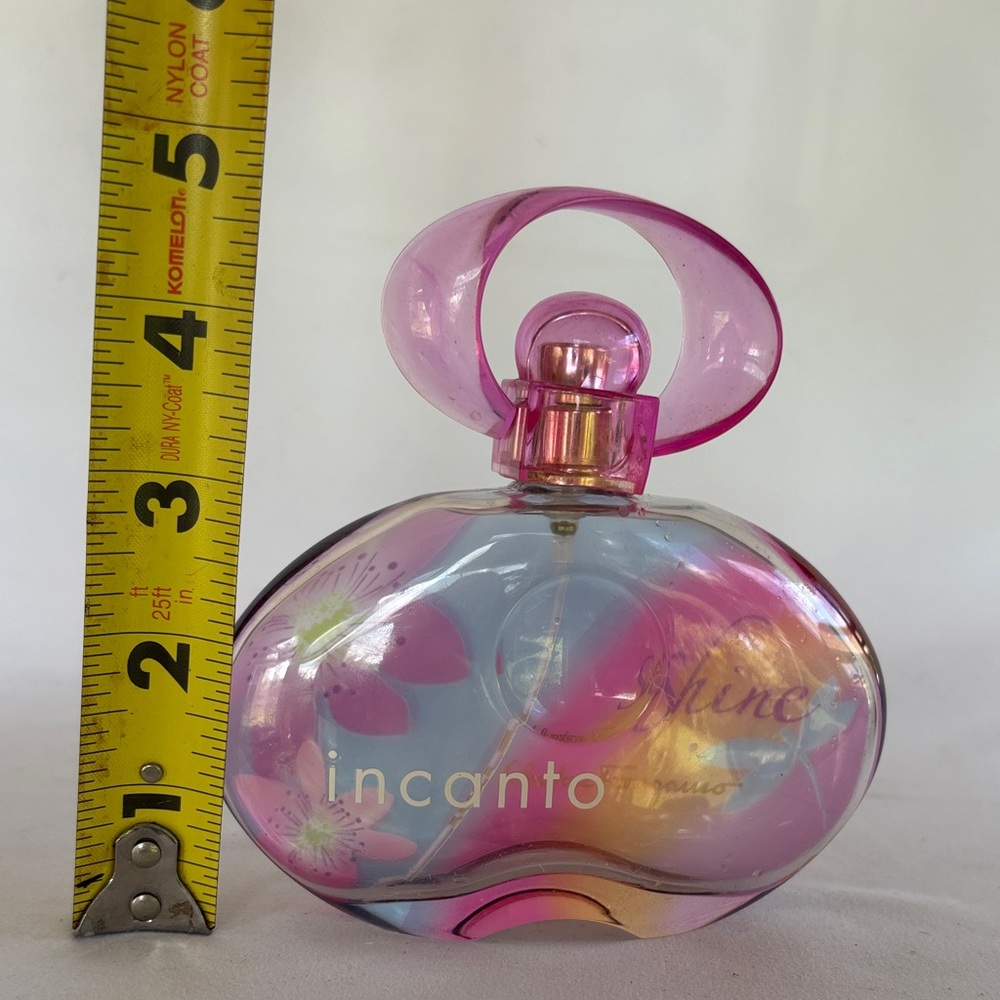 EMPTY BOTTLE SALVATORE FERRAGAMO INCANTO  SHINE PINK & BLUE COLLECTIBLE BOTTLE. - Picture 5 of 8